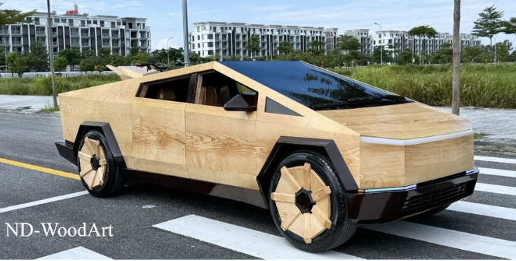 Фанат Tesla побудував дерев’яну копію Cybertruck за 100 днів