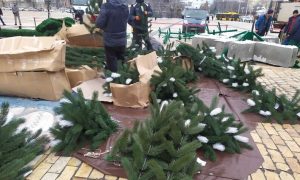 Фото: у Києві змонтували новорічну ялинку