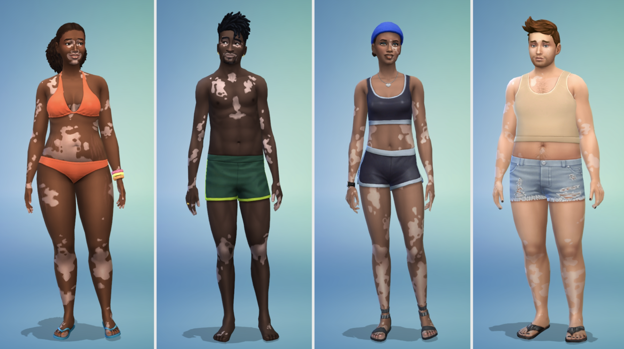 У The Sims 4 додали персонажів з вітіліго