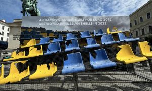 У Мюнхен привезли частину трибуни харківського стадіону, зруйнованого рф