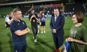 Санду поспілкувалась з футболістами після матчу України з Молдовою 