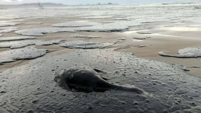 Мазут із російських танкерів викинуло на пляжі Бердянська