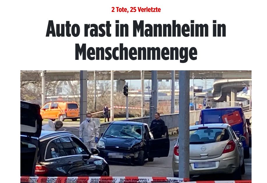 BILD: у Німеччині знову авто в’їхало в натовп, є загиблі й десятки поранених